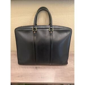 Louis Vuitton Epi Leather Porte Documents Voyage Briefcase Noir Black
